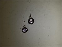 .925 Earrings, Purple Gem 6.3gm