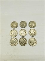 (9) Buffalo Nickels 1935-1937