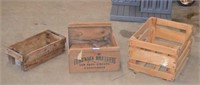 Three Vtg Wooden Crates