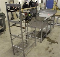 Stainless Steel Table w/Pop Machine & Syrup Rack