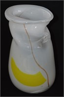 Vtg Freeform Art Glass Vase 8.5"t