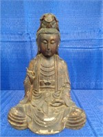 Guanyin Wood Carving, 11 1/2" tall x 7 3/4" wide