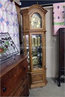 German oak case grandfather clock -