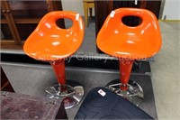 (2) formed plastic bar stools -