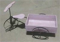 Decorative Wood & Steel Tricycle Garden Planter