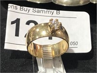 18k GE Plated Ring w/ Stone sz 8