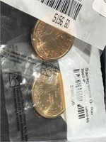 2 Uncirculated Sacagawea $1 Dollar Coins 2003 D &