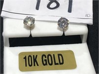 10k Gold & CZ Stone Earrings