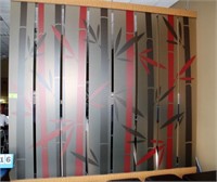Hanging Plexiglass Room Divider, Bamboo Print