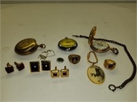 Costume Men's Jewelry Lot Watches/ Cufflinks
