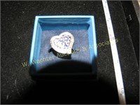 Sterling Blue Heart Ring