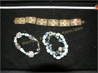 3 Sterling Bracelets with Stones