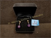 10k Earrings with Amethyst