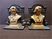 Bradely Hubbard Iron Beethoven Book Ends
