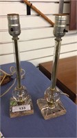 (2) LUCITE TABLE LAMPS, US WIRED