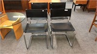 CHROME BASE CHAIRS WITH LEATHER SEAT AND BACK (4X)