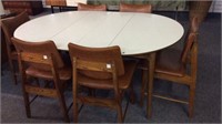 MID CENTURY LAMINATE TOP DINING TABLE WITH TWO