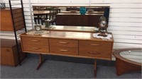 MID CENTURY DRESSING TABLE WITH MIRROR, 61”