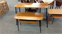 MID CENTURY SOFA TABLE AND COFFEE TABLE,
