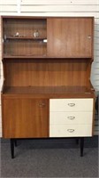 MID CENTURY WHITELEAF  HIGHBOARD WITH LAMINATE TOP