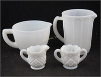 Milk Glass Creamer Sugar Pitcher Lot