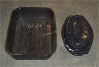 Pair Of Black Roasting Pans