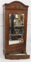Antique Victorian Walnut  Wardrobe, beveled mirror