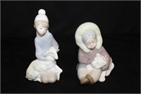 Lladro Figurines "Eskimo w/ Bear", "Shepherd Boy