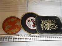 Multiple Serving Platters Tin and Plastic