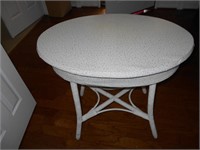Wicker Table with Top Covered in Tack Paper