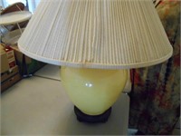 Large Yellow Ginger Jar Lamp with Shade