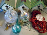 Lot Box of Garden Decorations and Wind Chimes