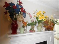 Lot of Vases and Flower Arrangements