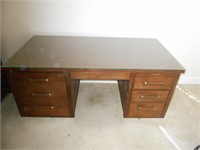 Large Desk with Glass Top