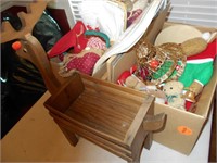 Lot of Decorations and Linens Including Rudolph