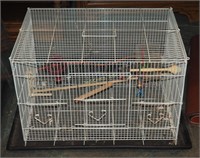 Large Bird Cage W/ Tray & Perches