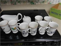 10 Piece Tea/Coffee Set and White Gravy Boat