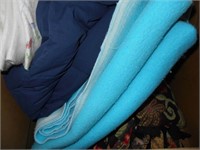 1 Large Box of Blankets Mixed Sizes and Colors