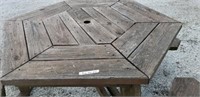 Octagon Picnic Table With Attached Benches