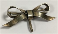 Sterling Silver Bow Pin
