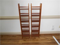 2 Wood Folding Book Shelves