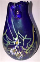Artist Signed Iridescent Art Glass Vase
