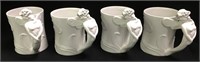 Set Of 4 Fitz And Floyd Fairy Figural Mugs