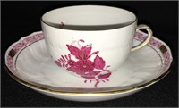 Herend Hungary Hand Painted Cup & Saucer