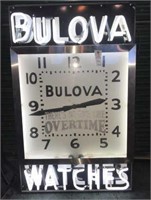 LARGE BULOVA WATCH CLOCK AND NEON