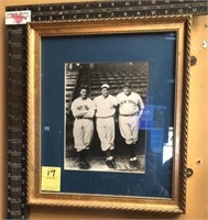 FRAMED PHOTO OF 3 NEW YORK YANKEES PLAYERS