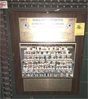 DALLAS COWBOYS 1977 SUPERBOWL CHAMPS PLAQUE