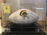 PRE PRINTED AUTOGRAPHED FOOTBALL IN SHOWCASE-1997