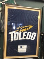 UNIVERSITY OF TOLEDO FLAG IN FRAME