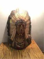 WOODEN CHIEF BUST